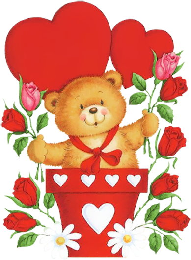 Pin Valentine Rose Clip Art - Boa Noite Amor Animado (400x550)