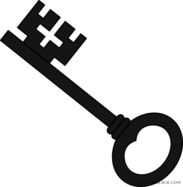Key Silhouette Tools Free Black White Clipart Images - Key Clip Art (588x599)