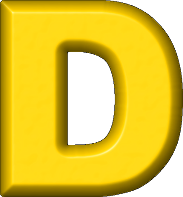 Yellow Alphabet Letter D (371x400)