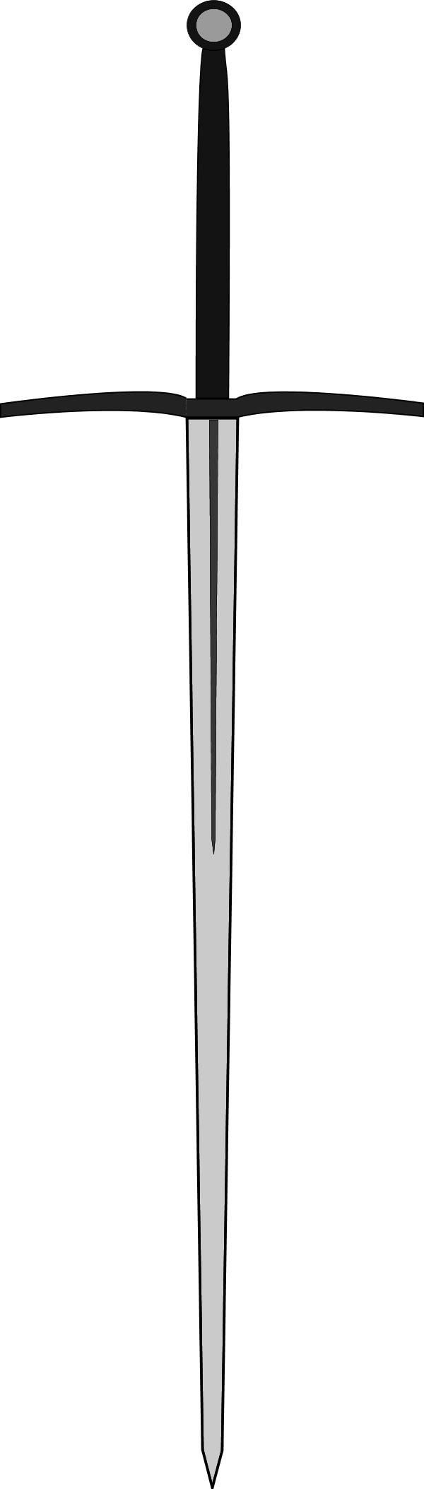 Dagger Clip Art - Two Handed Sword Clipart (600x2107)
