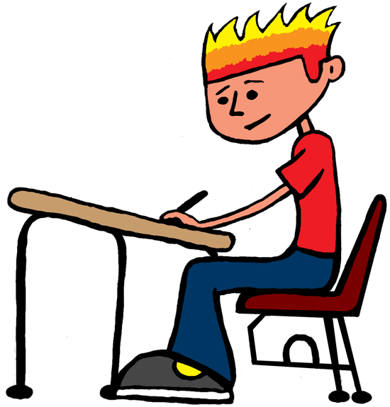 Student Writing Clipart - Working Hard Clip Art (550x575)
