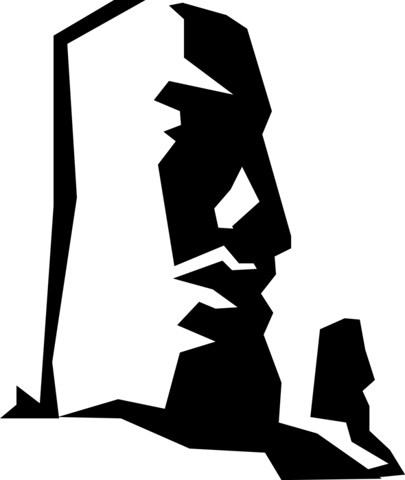 Vector Illustration Of Easter Island Moai Monolithic - Easter Island (590x700)