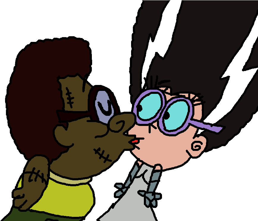 Frankenstein Irwin Kissing Tootie - Cartoon (1000x743)