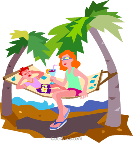 Hammock Royalty Free Vector Clip Art Illustration - Vector Graphics (449x480)