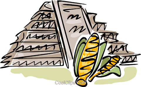 Illustration With Ancient Mayan Pyramid And Calendar - Illustration With Ancient Mayan Pyramid And Calendar (480x296)