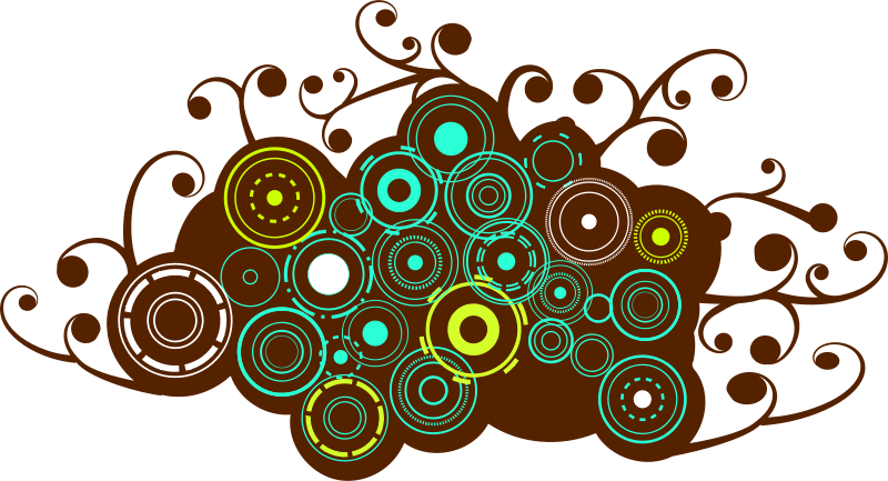 Free Browncircles Free Blots Free Splash - Retro Brown Circles Sticker (rectangle) (1388x750)