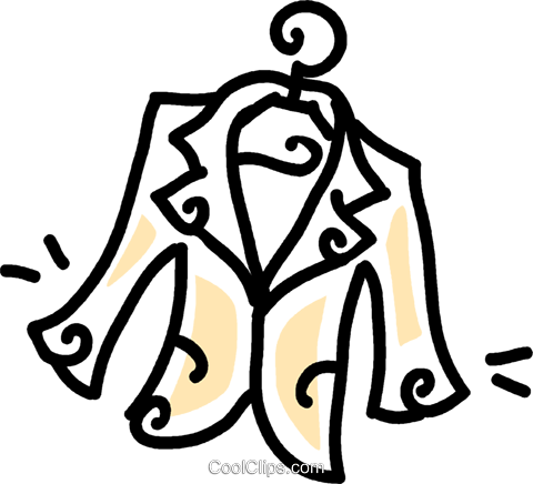 Dress Jacket On A Hanger Royalty Free Vector Clip Art - Cabide Com Roupa Png (480x436)