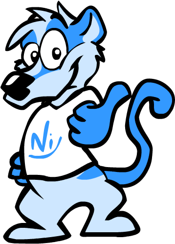 Blue Rat Mascot - Black Rat (450x550)