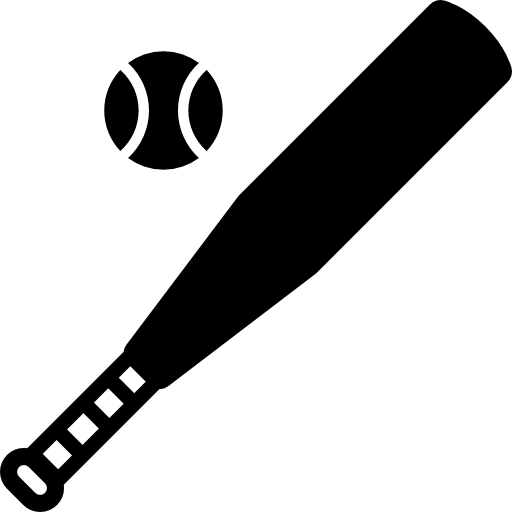 Baseball Free Icon - Baseball Bat Icon Png (512x512)