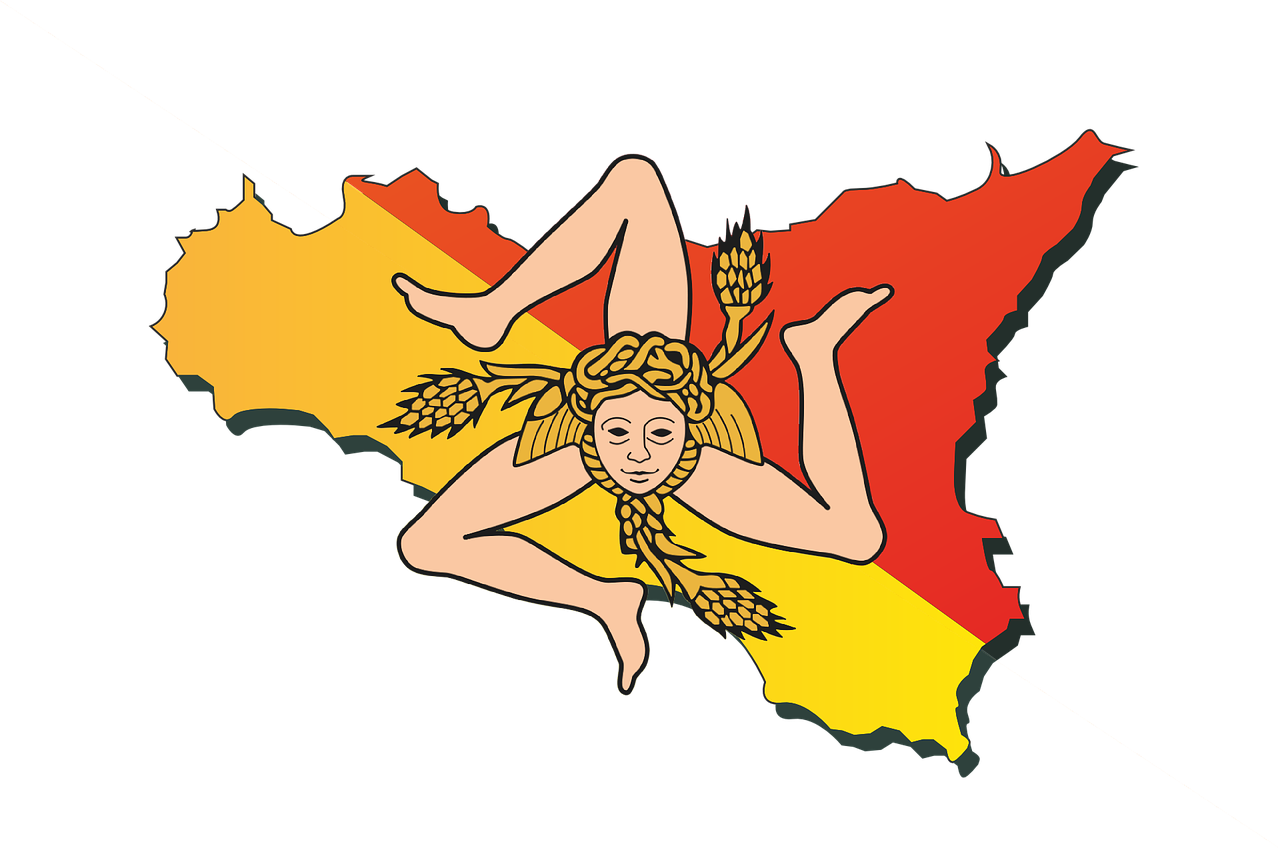 Italy, Italy Sicily Island Sea City Trinacria Fla - Crazy Flag (1280x848)