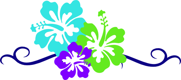Hawaiian Flower Luau Clip Art - Hibiscus Clip Art (600x265)