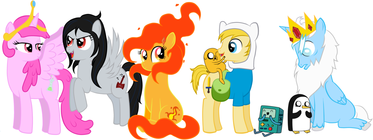 Little Adventure Time By Lbrwihtdiamonds-d65tg7n - Adventure Time As Ponies (1280x504)