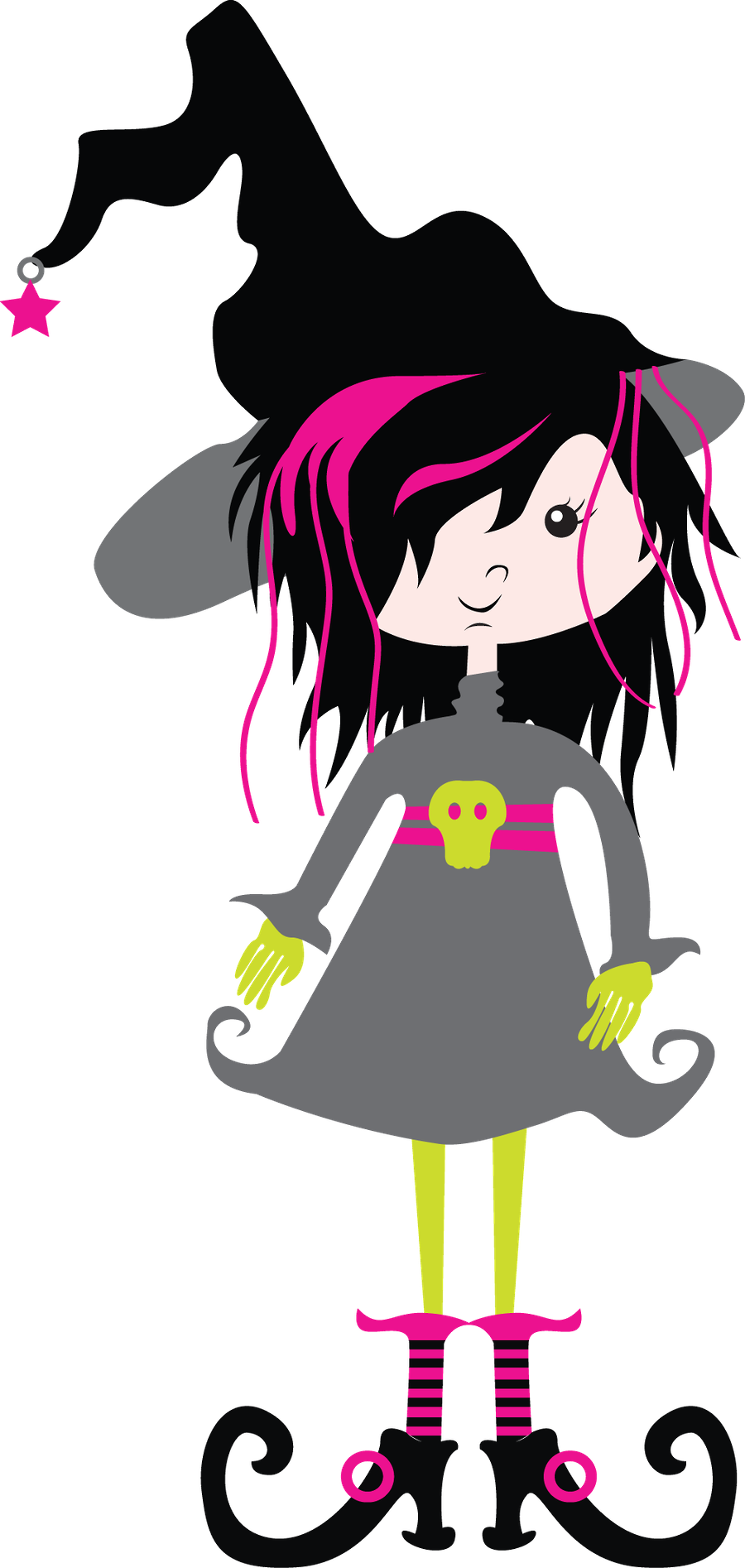 Halloween Ghosts - Bruxa Fofinha (900x1894)