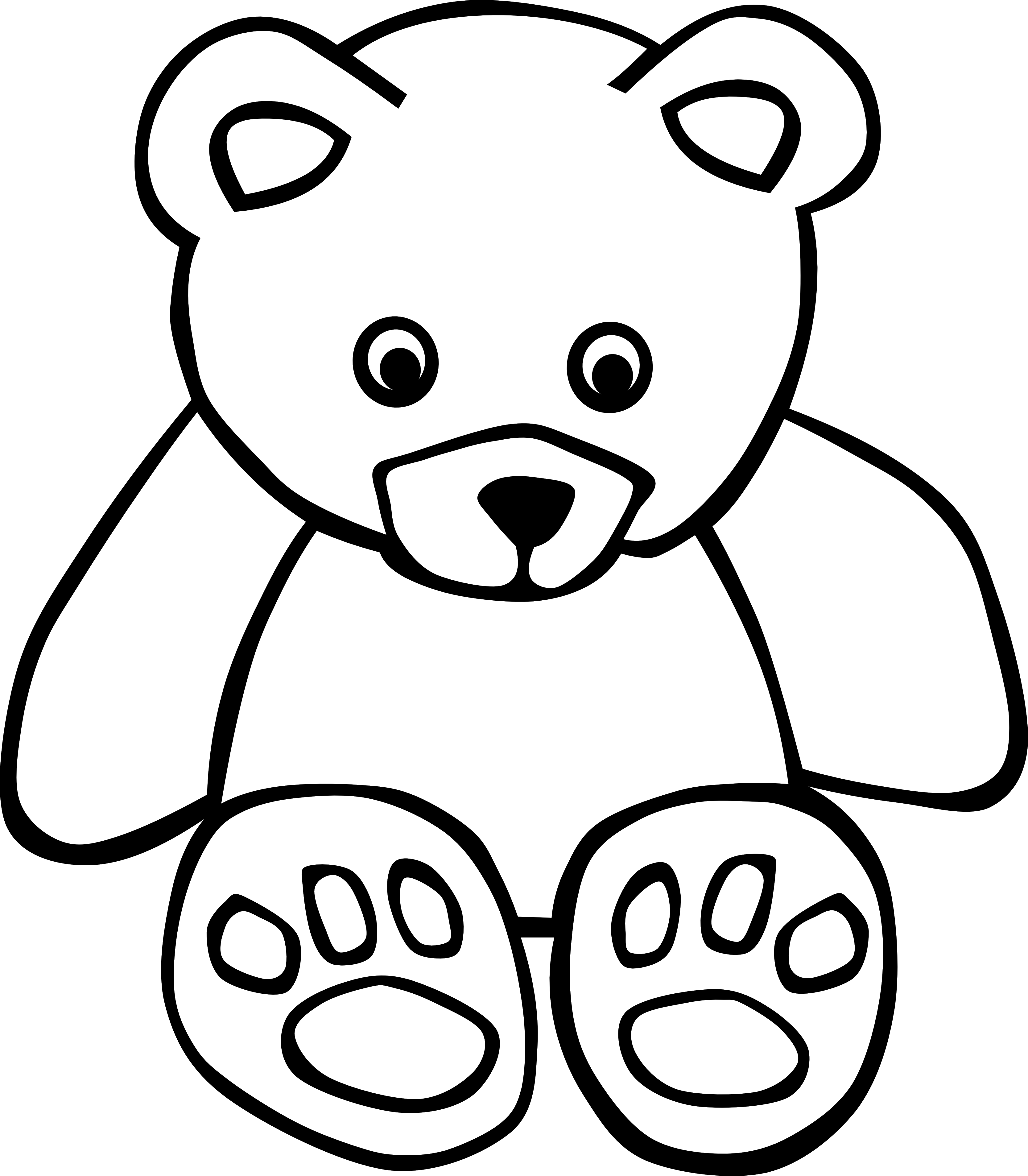 Teddy Bear Clip Art Image - Teddy Bear Clip Art Black And White (3333x3812)