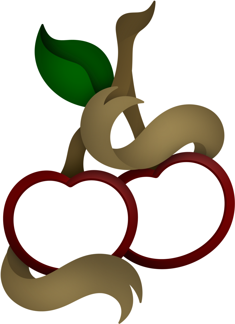 Digitallygraphic Double Cherry Frame With Banner By - Digitallygraphic Double Cherry Frame With Banner By (900x1165)