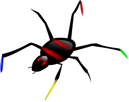Bug, Insect, Stripes, Red, Black, Macro - Spider Clipart (428x340)