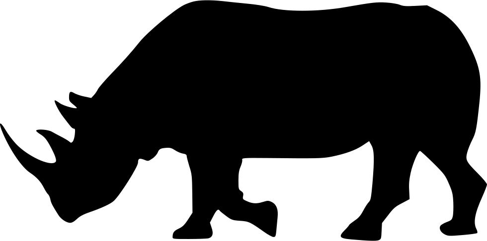 Rhinoceros Comments - Rhino Clipart Black And Whitw (980x486)