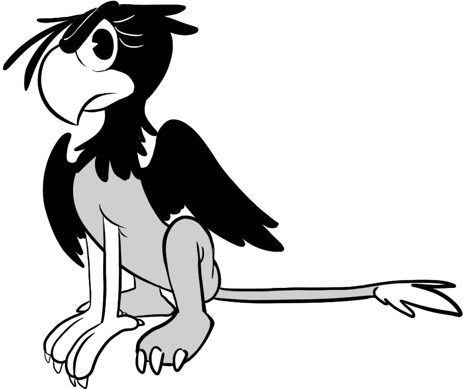 Php27, Black And White Cartoon, Gilda, Griffon, Old - Php27, Black And White Cartoon, Gilda, Griffon, Old (912x767)