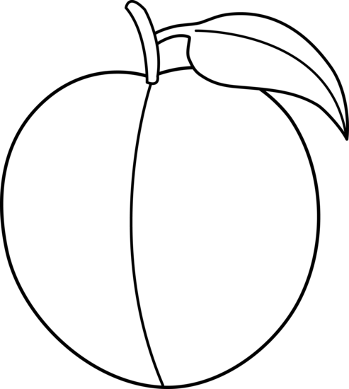 Peach Outline Clipart 4 By Anna - Peach Clipart Black And White Png (537x600)