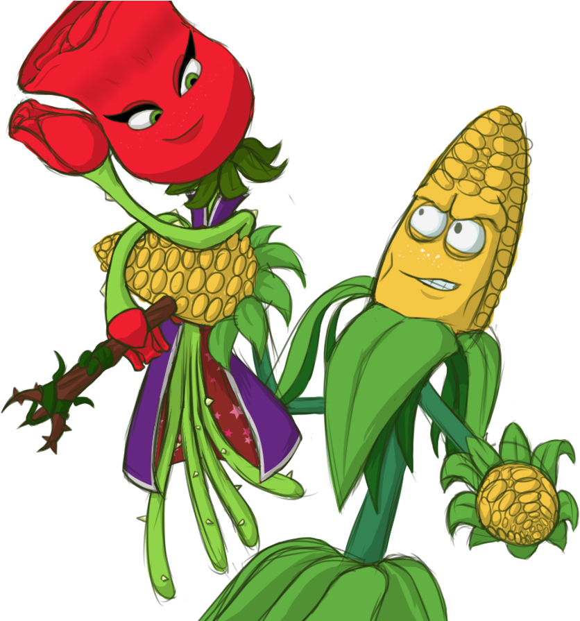 Kernel Corn And Rose By Batmanportal14 - Pvz Gw2 Kernel Corn (894x894)