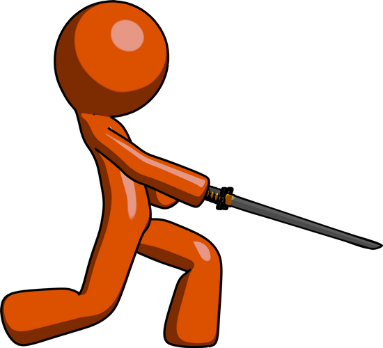 Mascot Man With Ninja Sword Katana - Katana (800x728)