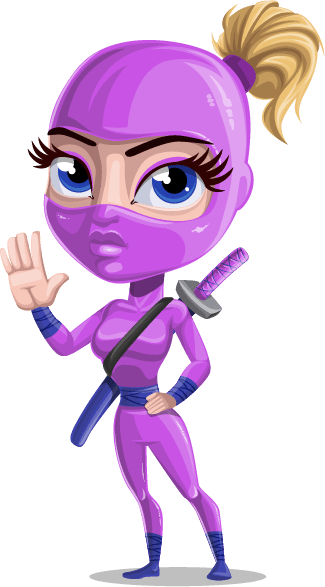 Vector Ninja Girl - Ninja Cartoon Characters Vector (325x587)