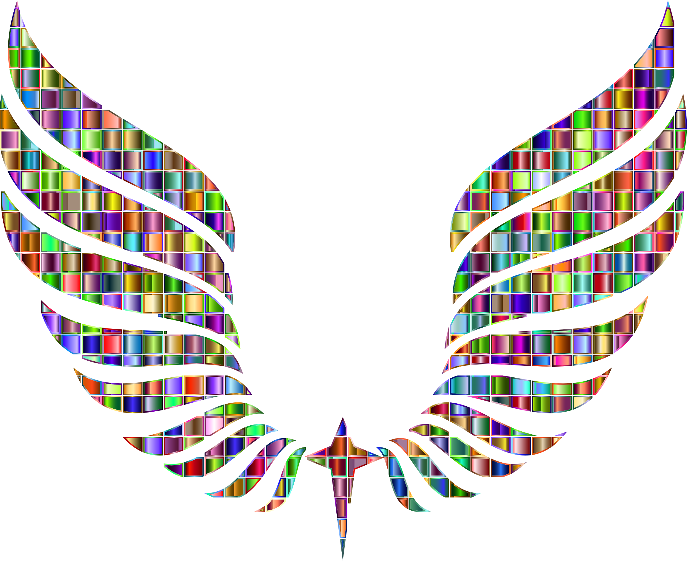 Chromatic Mosaic Abstract Wings Icons Png - Prismatic Wings (2304x1882)