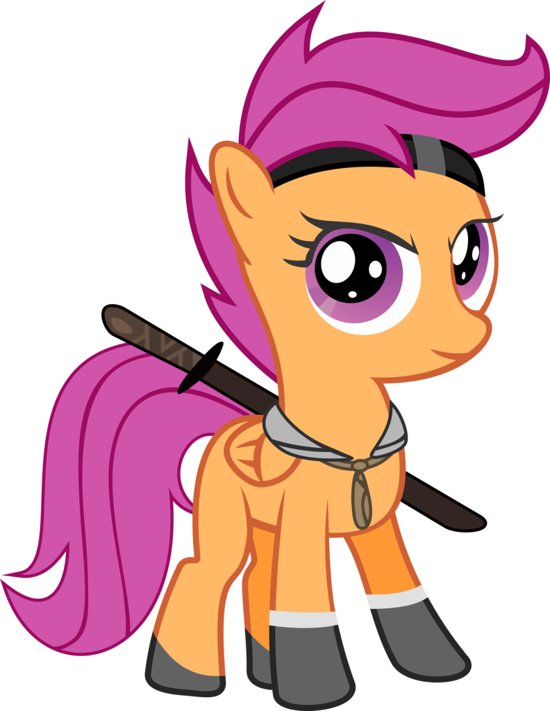 Mozlin, Ninja, Safe, Scootaloo, Simple Background, - Little Pony Friendship Is Magic (792x1024)