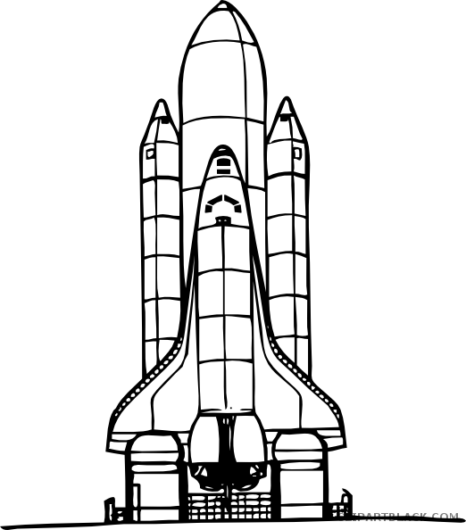Space Shuttle Transportation Free Black White Clipart - Space Shuttle Clip Art (522x594)