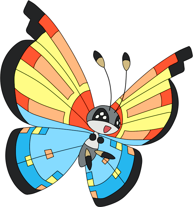 Pokemon Shiny Vivillon Ocean Is A Fictional Character - Vivillon Tundra (644x690)