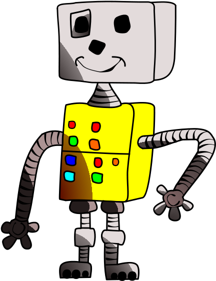 Free Childlike Robot Yellow - Clip Art (576x750)