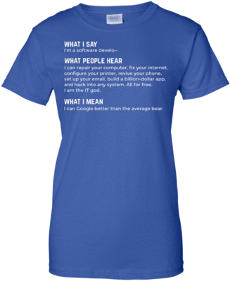 What People Hear When I Say I'm A Software Developer - Solshirt Store Muslim Travel Ban New Colossus Quote (400x400)