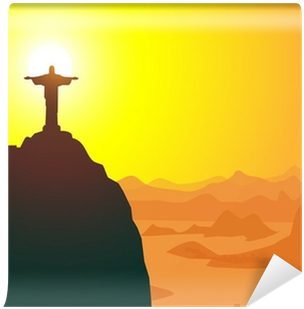 Christ The Redeemer & Rio De Janeiro-vector Wall Mural - Rio De Janeiro Jesus (400x400)