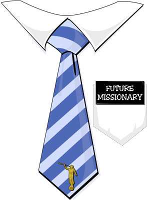 Future Missionary Tag Baby Blue Tie Clipart - Lds Missionary Clipart (304x400)