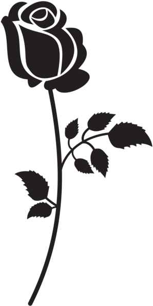 Rose Silhouette Png Clip Art Image - Rose Silhouette Transparent Background (308x600)
