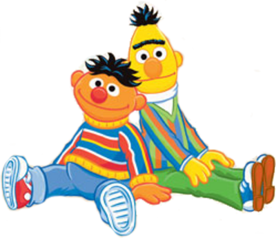 Oscar The Grouch Clipart Ernie And Bert - Bert And Ernie Cartoon (400x345)