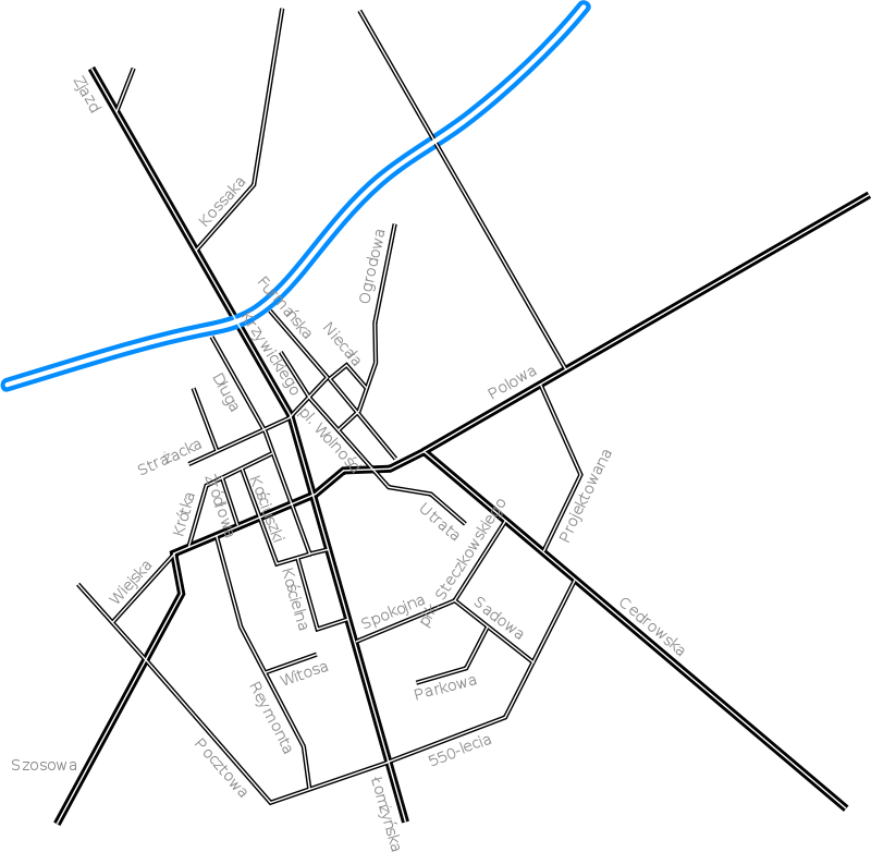 Free Map Of Stawiska In Poland - Road Map Vector Png (800x782)