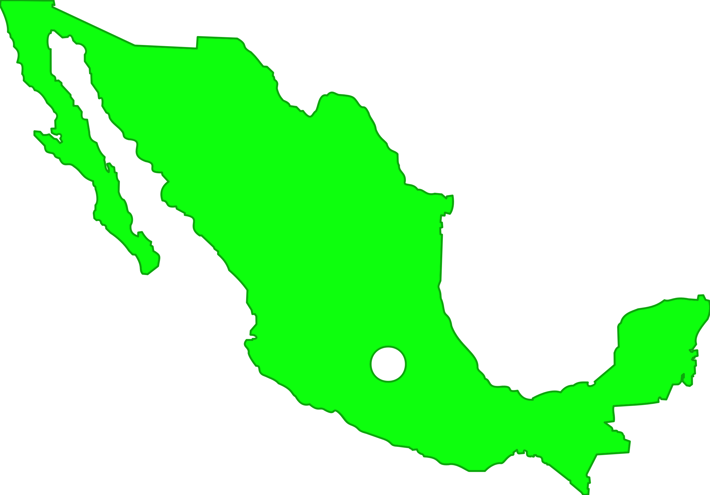 Big Map Of Mexico - Vector De La Republica Mexicana (2400x1674)