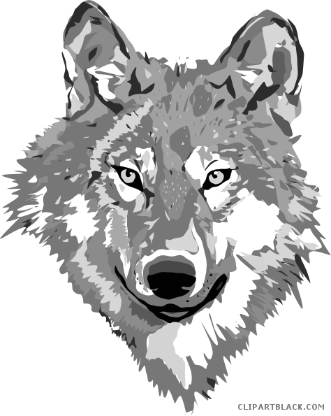Gray Wolf Animal Free Black White Clipart Images Clipartblack - Wolf Clip Art (474x595)