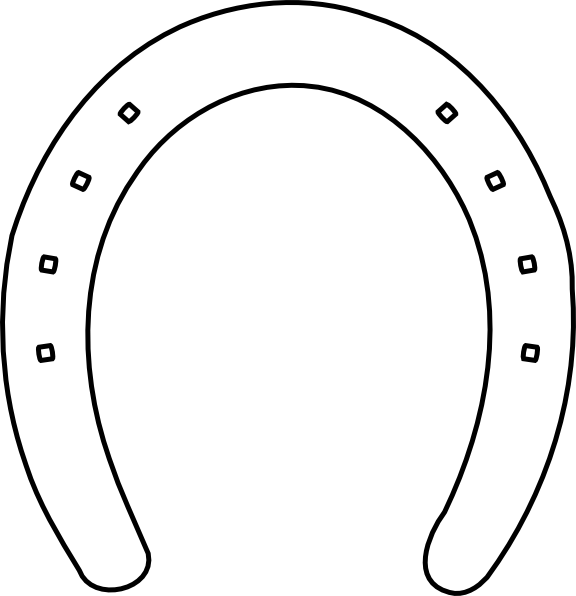 White Horseshoe Black Background (576x596)