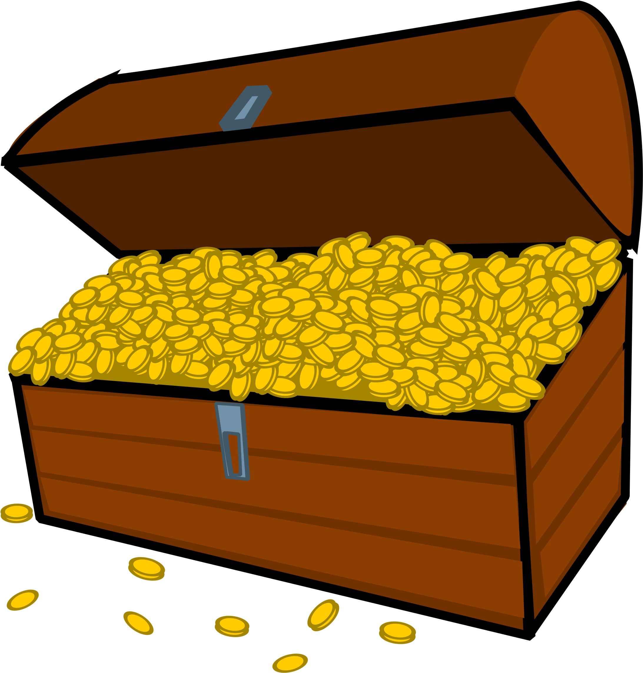Treasure Chest Gold Clip Art Download Image - Cartoon Treasure Box (2400x2400)