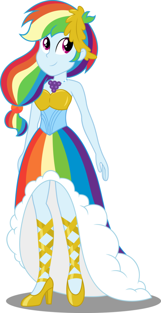 The Third In My Series Of Eqg Vectors Featuring The - Rainbow Dash Grand Galloping Gala Dress (526x1024)
