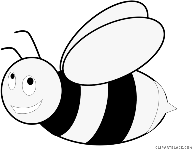 Bee Clip Art Free Black And White Vector And Clip Art - Bee Cartoon In Black And White (700x525)