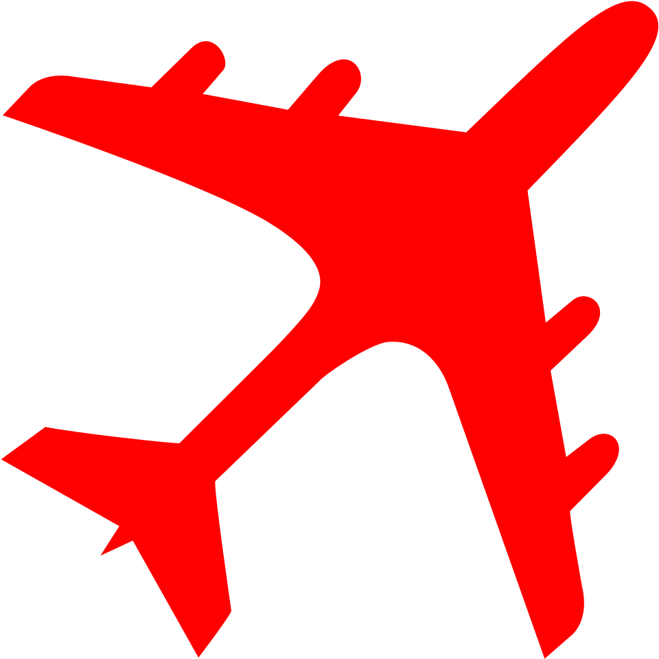 Fileairplane Silhouette Red - Airplane Silhouette Red (1024x1024)