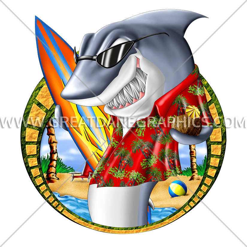 Surf Shark Cartoon (825x825)