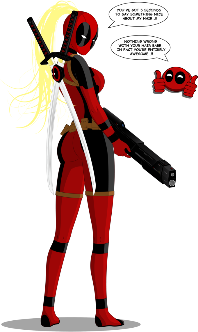 Lady Deadpool By Lamb3rt - Deadpool (680x1175)