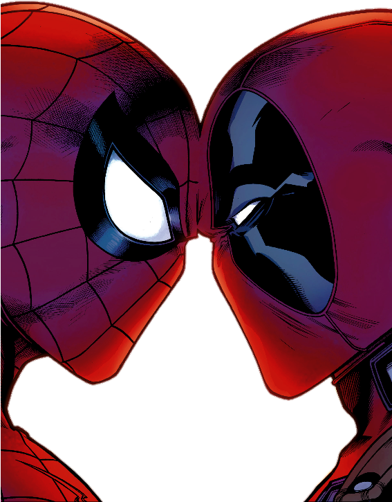 Spideypool Spiderman Deadpool Marvel - Spiderman Is Deadpool's Heartmate (566x735)