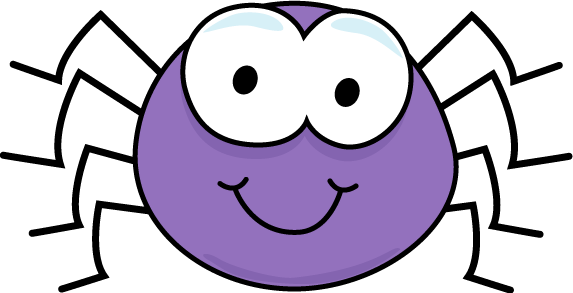 Purple Cartoon Spider Clip Art - Aranha Desenho Para Colorir (573x293)