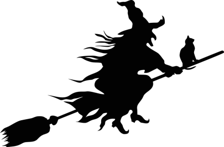 “good Evening, Ladies And Gentlemen, And Welcome To - Witch Flying On A Broom (450x296)