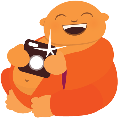 Laughing Buddha Logo - Cartoon (400x400)